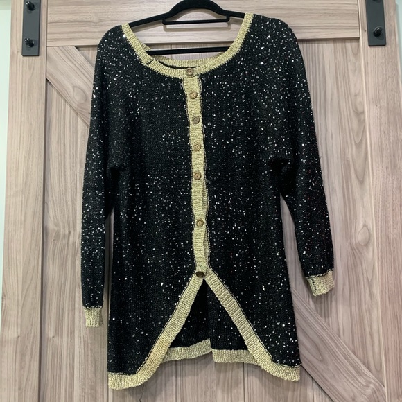 Black Sequined Sweater - Picture 2 of 5